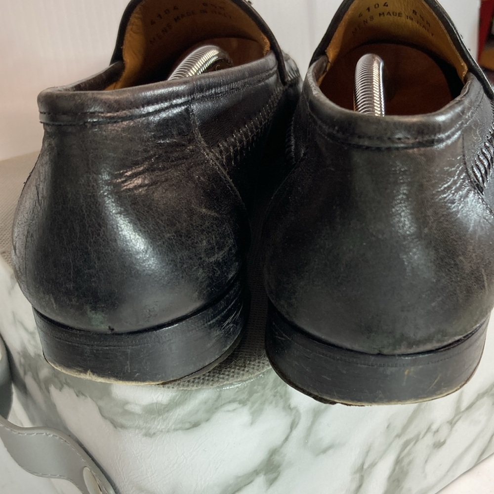 Nordstrom made in Italy black tassle loafers basket weave 8.5 available in brown - Picture 5 of 8